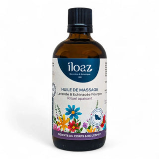 Huile de massage bio à la lavande et à l’échinacée pourpre de Belle-île-en-mer